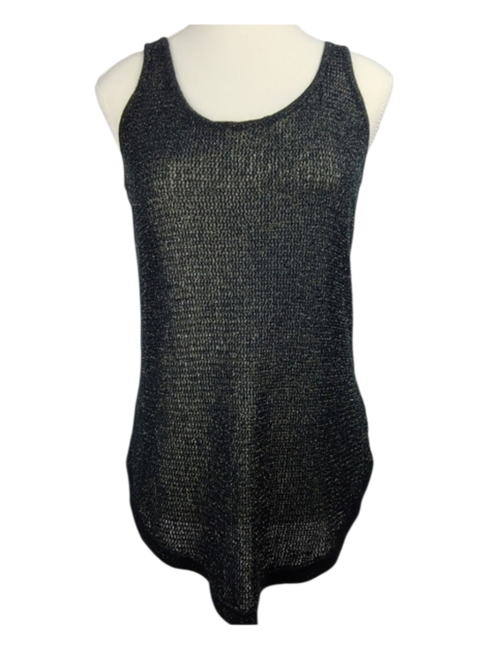 American Eagle Knit Tank Top Gold Metallic Accents Size L Y2K Going Out Top
